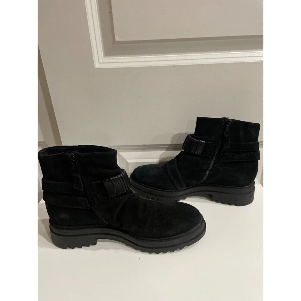 Miz Mooz Fanley Womens Black Suede Ankle Boots size 38/US 7.5 NWOT